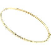 Lucchetta - Small Gold Bangle 7" Bracelet 14kt Real Yellow Gold - Womens 14k Bangles, Authentic Italian Jewelry from Italy