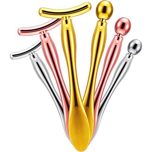 6 Pieces Metal Eye Cream Applicator Wand Stick Eye Cream Massage Sticks Eye Massage Tool Metal Makeup Spatula Beauty…