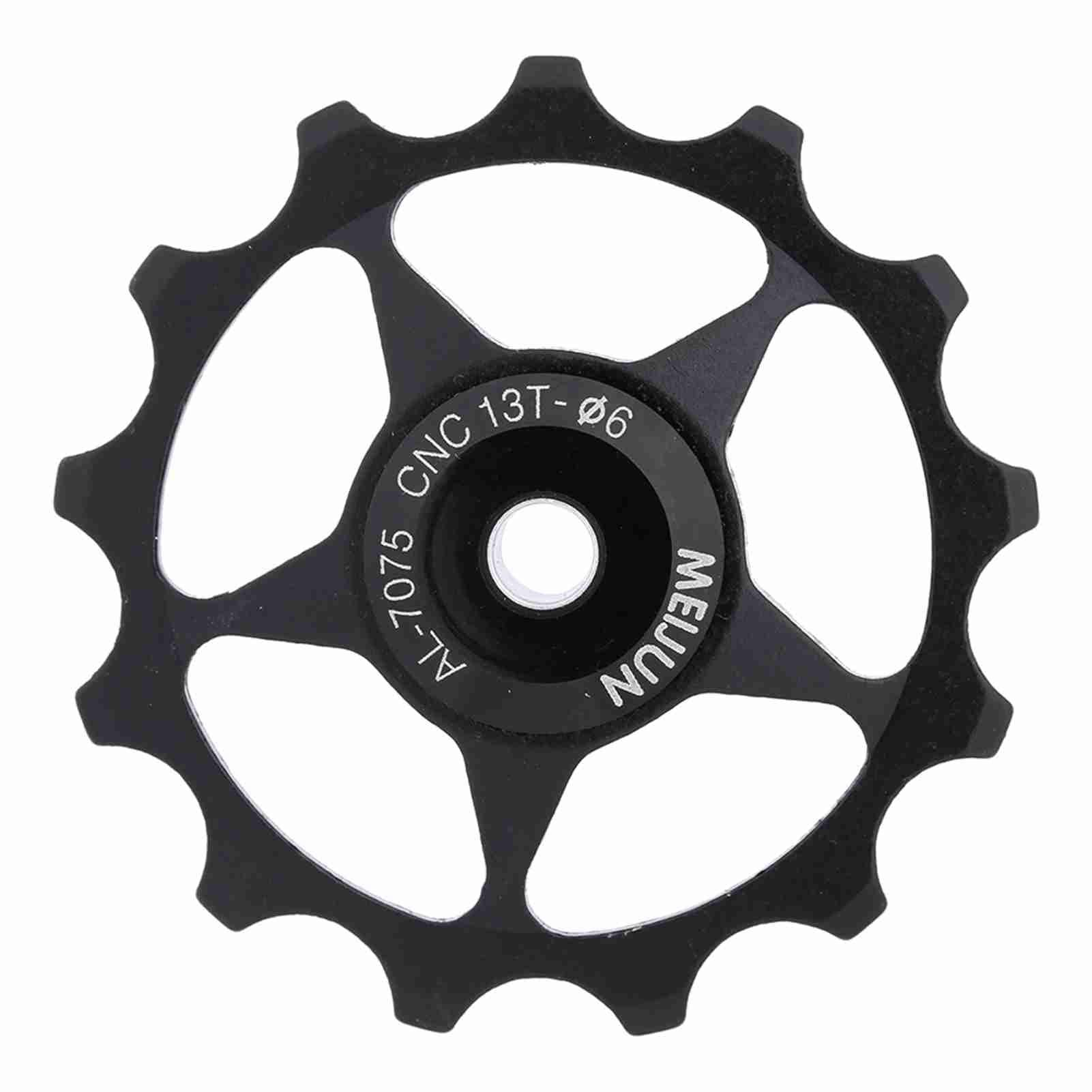 13T Rear Derailleur Pulley for Mountain Bike, Aluminum Alloy Bicycle Guide Wheel, Cycling Wheel for 4/5/6mm Shaft (Black)