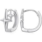 RUKYF Hoop Earrings for Women Lightweight Minilmalist Pearl/Infinity/Star/Cross Earrings for Sensitive Ears Dainty Huugies Hoop Earrings for Women