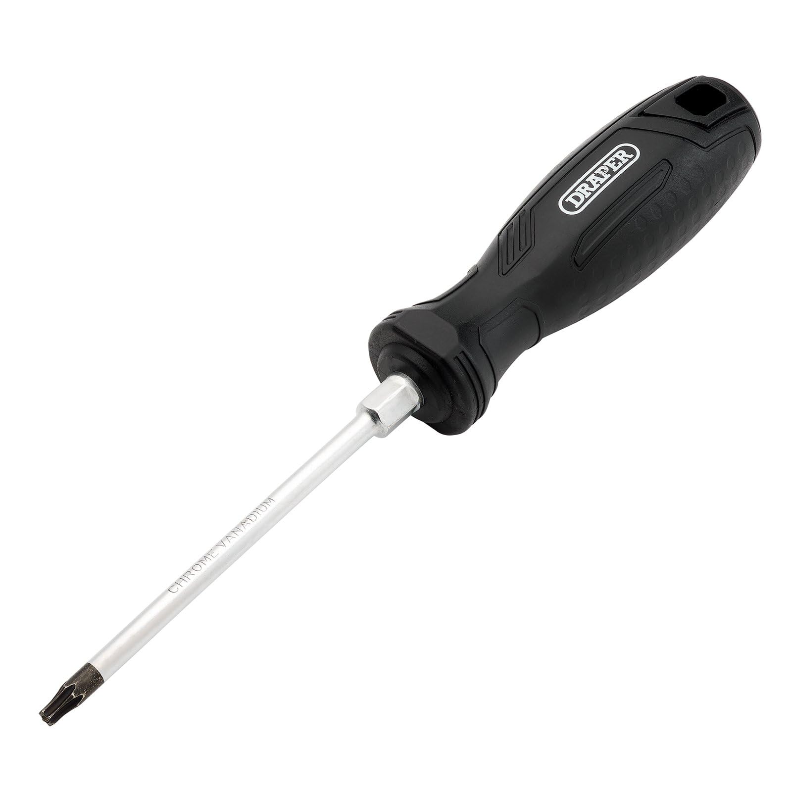 Draper TX-Star Tamperproof Hard Grip Screwdriver, T20H x 100mm - 13572 - Magnetic Tip, CRV Blade