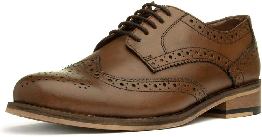 Catesby Mens Leather Lace Up Brogue in Tan
