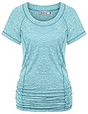 Ninedaily Womens Workout Top Running Yoga Shirt Summer Short Sleeve Casual Tunic