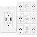 Sunco Lighting 10 PACK - UL Listed- High Speed USB Port Charger and Duplex Receptacle 15-Amp, 3.1A Charging Capability, Tamper Resistant Outlet- Wall-plate Included