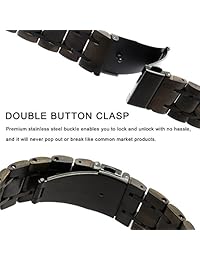Correa para reloj Gear S3, TRUMiRR de 0.866 in de liberación rápida, correa de acero inoxidable con hebilla de mariposa de metal para Samsung Gear S3 Classic Frontier, Gear 2 R380 R381 R382, Moto 360 2 1.811 in Smartwatch