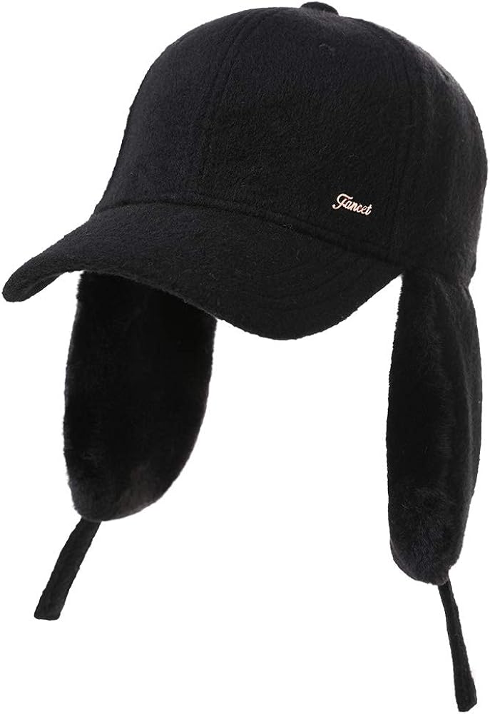 Fur Earflap Corduroy Baseball Cap Women Girl Kid Elmer Fudd Trapper Hats Winter 53-60CM: Clothing