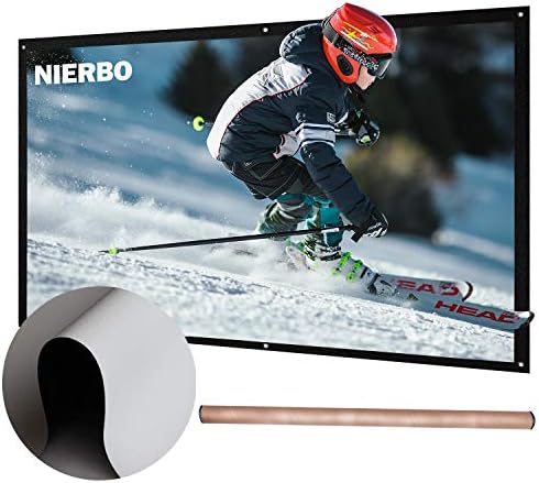 72 inch Projector Screen Rolled Up Portable Screen Diagonal 16:9 for Outdoor Indoor 4K Full HD Projection Screen Wrinkles Free