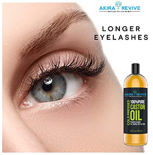 Akira Revive Castor Oil Cold Pressed - 100% Pure Castor Oil For Hair Growth & Loss, Face & Skin Moisturizer, Thicker Eyebrows And Eyelash Treatment. Strengthen Nails. Use before Curling Iron.16 oz. - Thumbnail 4