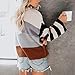 cordat Womens Casual Color Block Oversized Lightweight Sweater Long Sleeve Pullover Tops Grey