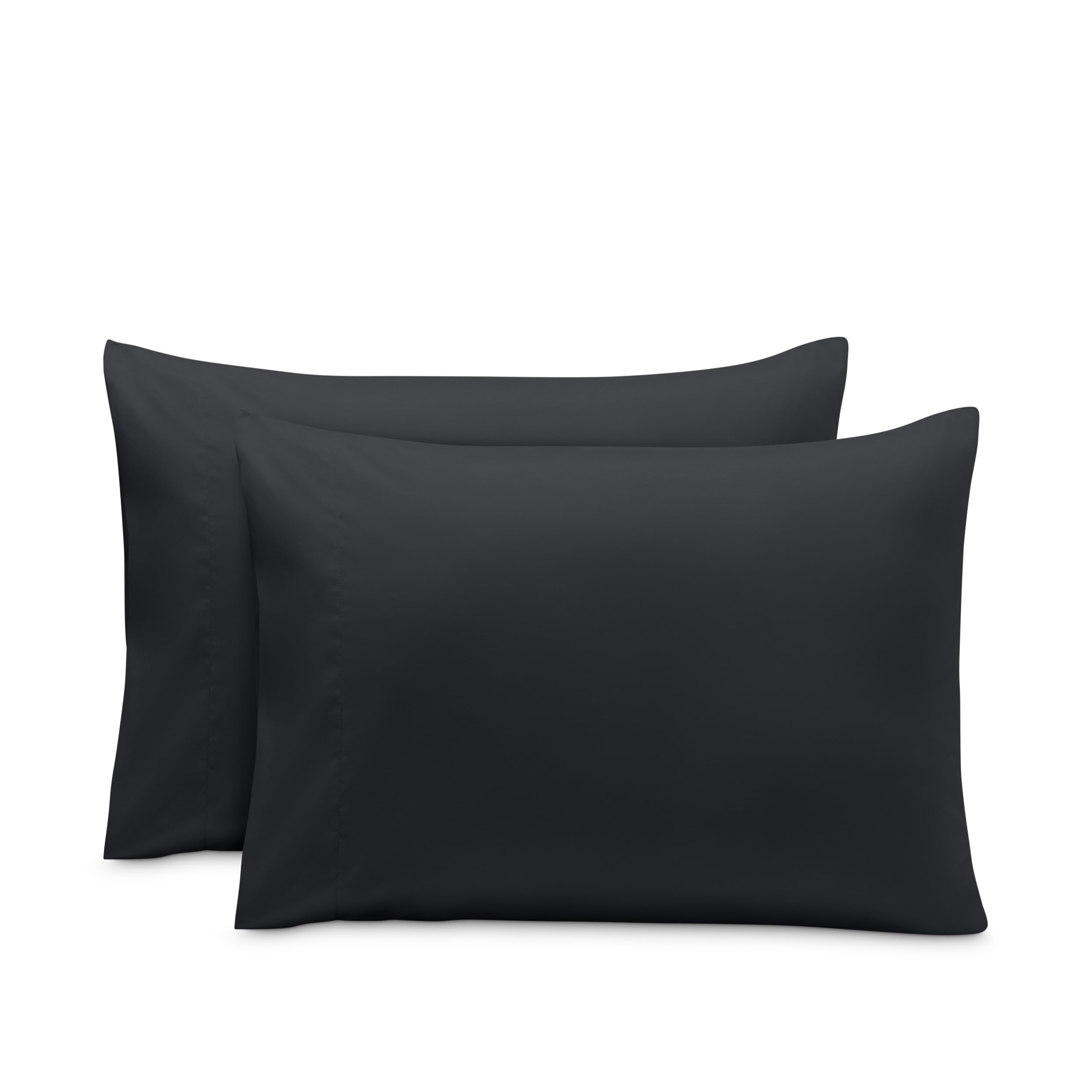 Bare Home Microfibre Pillowcase Set Standard Size - 2 Pack Pillow Cases - Lightweight - Cooling - Soft Brushed Microfibre - Pillow Covers (50x75, Black) — image 1