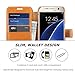 S7 Case, Galaxy S7 Case, SHIELDON Genuine Leather S7 Wallet Case Magnetic Flip Folio Book Style with Card Slots Kickstand Wallet Phone Case for Samsung Galaxy S7, Brown
