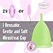 Blossom Menstrual Cup, Say No to Tampons | Get Blossom Cups for Menstrual Days| Period Cup, Reusable Menstrual Cup, Silicone Cup (Large Menstrual Cup, Green)