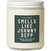 CE Craft Smells Like Johnny Depp Luxury Scented Candle – Celebrity Prayer Candle, Gift for Her, Girlfriend Gift –Hand-Poured Soy Wax, Long-Lasting (Flannel Musk)