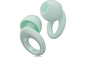 MASAJOY Reusable Silicone Ear Plugs for Sleeping, Noise Cancelling 30dB, Ear Protection for Concerts, Travel, Work, Study, with 4 Sizes of Ear Tips and Carrying Case, Green