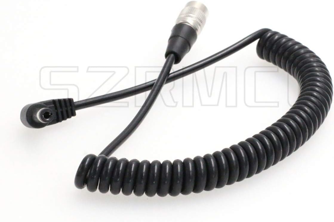 SZRMCC DC 5.5X 2.5mm to Hirose 4 pin Male Coiled Power Cable for Sound Devices 688 644 633,Recorder Zoom F4 F8 (Straight 4pin to Elbow dc2.5) - Image 3