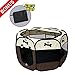 Pet Portable Foldable Playpen, Exercise 8-Panel Kennel Mesh Shade Cover Indoor/Outdoor