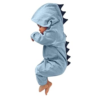 OSYARD Baby Mädchen Junge Strampler Spielanzug Jumpsuit,Neugeborenes Säuglings Dinosaurier Kapuze Spielanzug Overall Outfits 