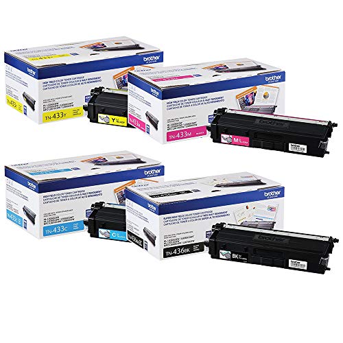 Toner Tn436bk y Tn433 (c/m/y) para Brother Pack 4 unidades