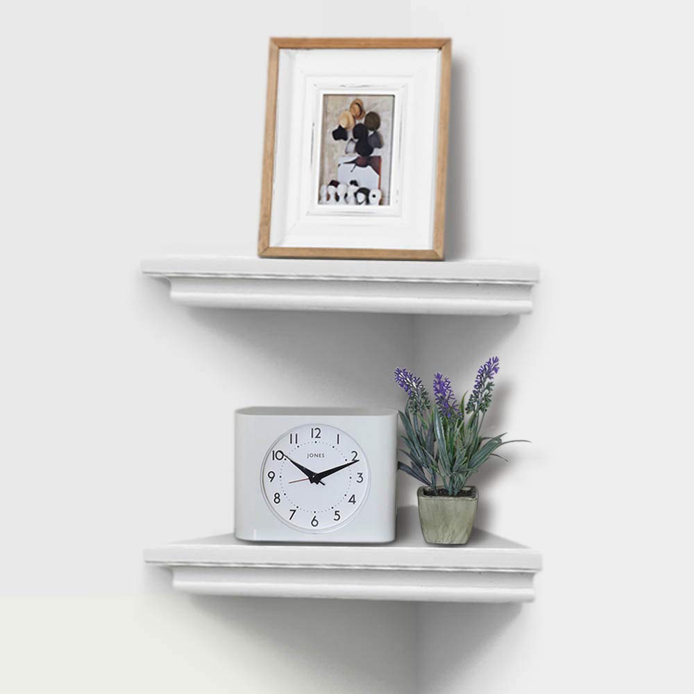 AHDECOR White Corner Shelves, Easy-to-Install Floating Corner Shelves for Home Décor, Ideal for Displaying Keepsakes, 2 Pack