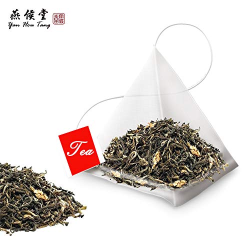 Yan Hou Tang - 50 Teabags Organic Taiwanese Jasmine Green Tea Flavor Taste Sugar Free Loose Leaf for Detox Weight Loss Relaxation and Stress Reduction Relief SGS FDA Verified