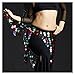 Wuchieal Women's Belly Dancing Belt Colorful Waist Chain Belly Dance Hip Scarf Belt (Black with colorful Beads, One Size)