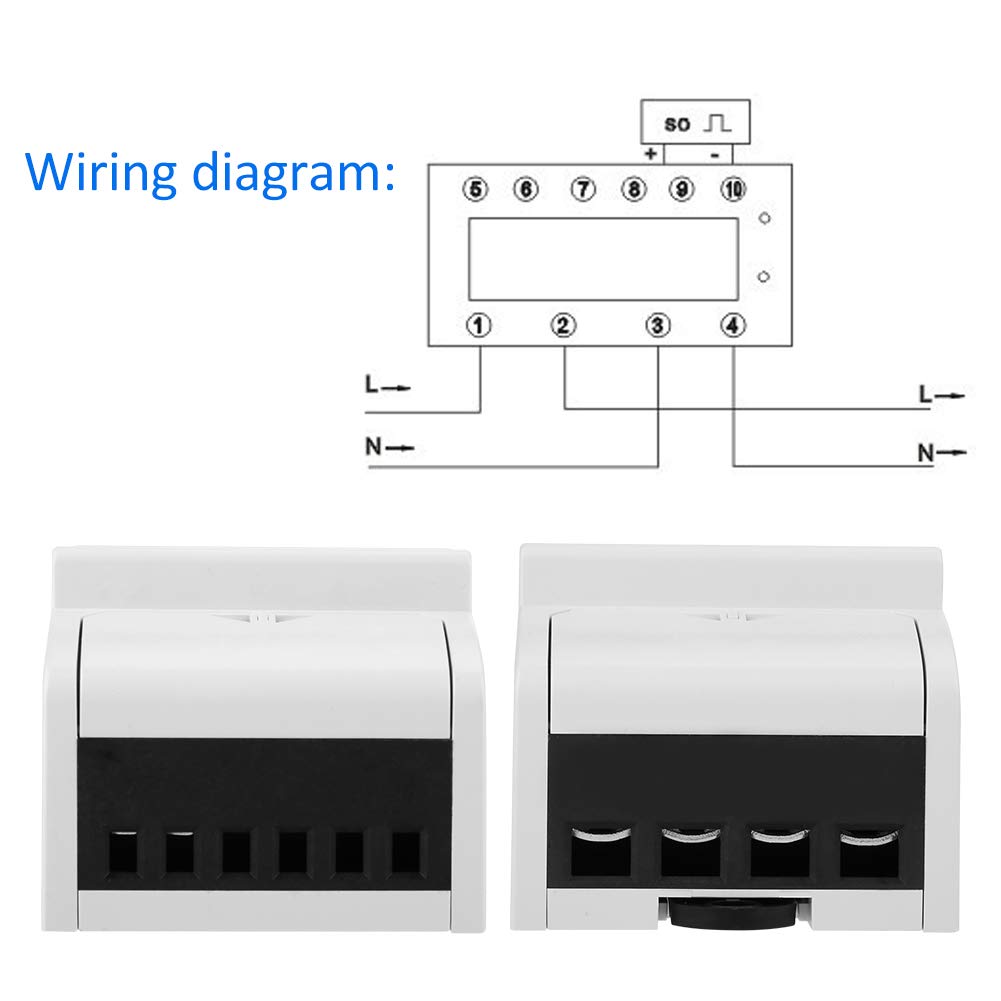 Digital DIN-Rail Electric Meter LCD Display Energy Meter 220V Single Phase 2 Wire 4P Electronic KWh Backlight Meter(5(30) A) - Image 4