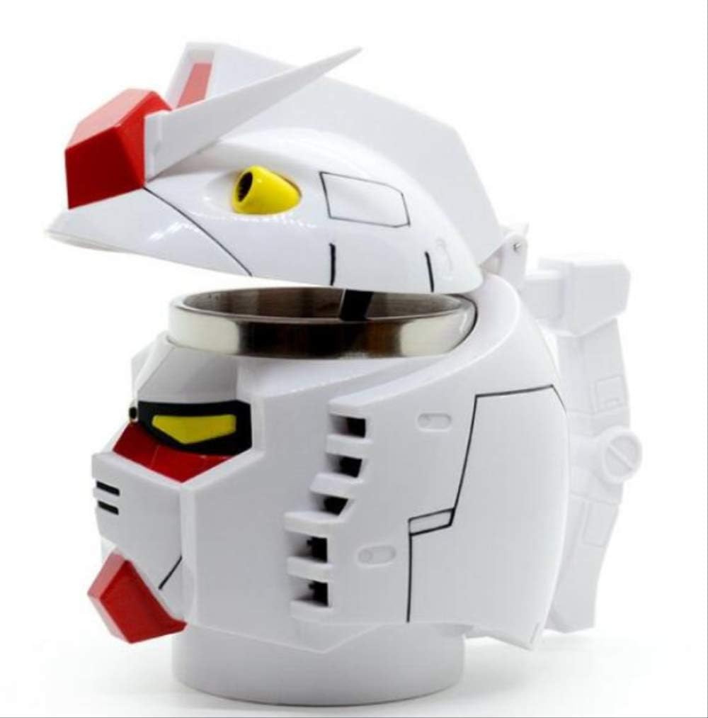 Creative Gundam RX-78-2 Head Plastic + Stainless Steel Mugs Cup Office Water Cup Coffee Cup Mug 350ml