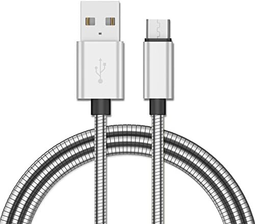 Metal Braided Micro USB Charger Cable 3.3ft. -Silver