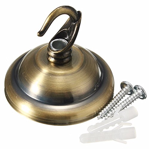 MASUNN Vintage Ceiling Rose Hook Plate Holder For Light Fitting Chandelier Lamp-Antique Brass