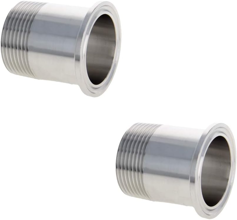 Othmro 2 Pcs 1-1/4 NPT Male Threaded Pipe Fitting Connector to CLAMP (OD 50.5mm Ferrule), 42mmx50.5mm 2pcs - Image 3