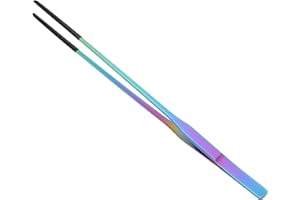 CAPASTEC Reptile Feeding Tongs, Stainless Steel Lizard Feeding Tongs, Aquarium Straight Feeding Tweezers for Reptiles W/Rubbe