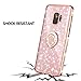 VEGO Galaxy S9 Case Glitter Bling Rhinestone Diamond Case with with Ring Stand Kickstand Rhinestone Bumper for Women Girls Sparkly Luxury Slim Soft Protective Case for Samsung Galaxy S9 (Rose Gold)
