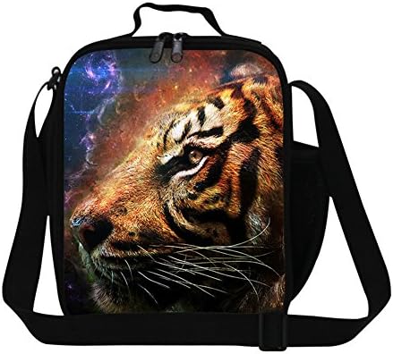 Generic Tiger Lion Leopard Head Print Insulated Lunch Bags for Adults Kids School Lunch Box Cooler Bag