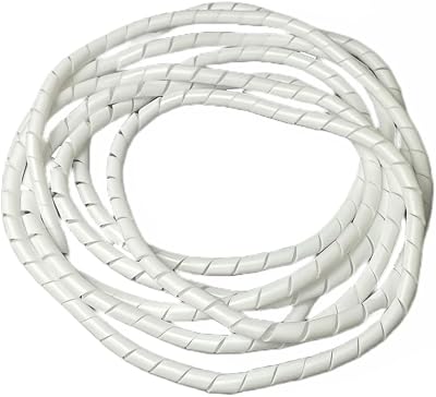 On1shelf Cable Tidy Spiral Wrap White 6mm 2m for Organised Wires