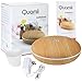 Quamii Aromatherapy Essential Oil Diffuser - 400ml Ultrasonic Cool Mist Aroma Humidifier with 7 Color Changing LED Lights, Adjustable Mist Mode and Waterless Auto Shut-Off (Light Bamboo Woodgrain)