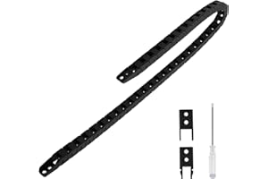 LMioEtool R18 7mm x 7mm(Inner H x Inner W) Black Plastic Cable Wire Carrier Drag Chain 1M Length for CNC, with End Connectors - Bridge Type (Non-openable)