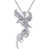 Jewelry Trends Sterling Silver Flying Phoenix Pendant Necklace 18"