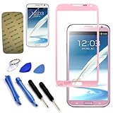 Pink Outer Glass Screen Lens Replacement For Samsung Galaxy Note II 2 N7100