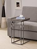Weathered Grey Finish Expandable Snack Side End Table