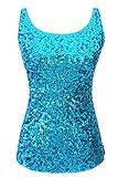 Cutiefox Women's Sequin Sparkle Tank Top Vest Tops Sleeveless Shirt