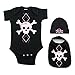 Crazy Baby Clothing Pink Argyle Girl Skull Baby Gift 3-Piece Set 3M, Black