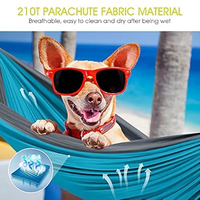 Kootek Camping Hammock Double & Single Portable Hammocks with 2 Hanging Ropes, Lightweight Nylon Parachute Hammocks for… 51uS7ZqAt7S