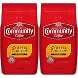 Community Coffee and Chicory Medium Dark Roast Premium Ground 32 Oz Bag (2 Pack), Full Body Rich Flavorful Taste, 100% Select Arabica Beans