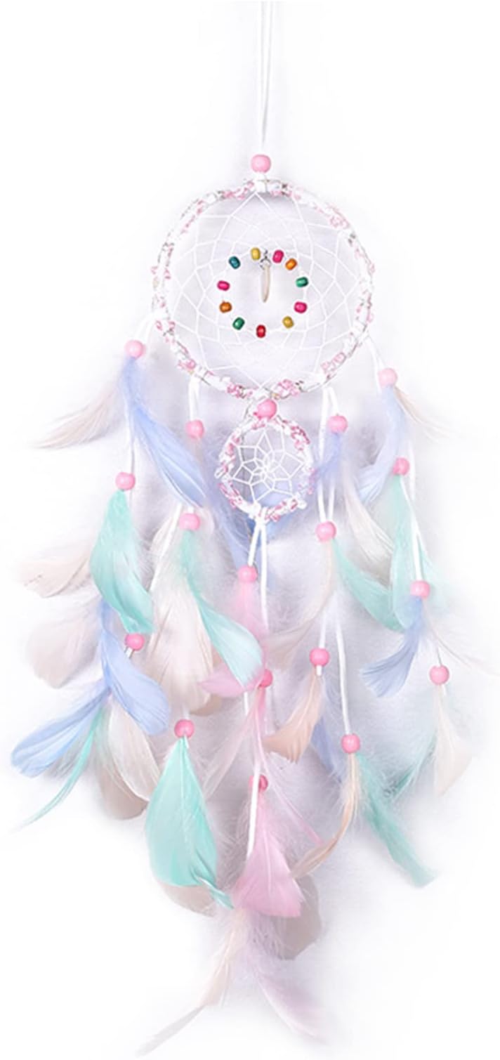 FuninCrea Colorful Half Circle Moon Dream Catcher with Feathers