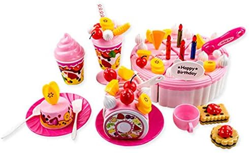Cellrizon Funny Birthday Party Play Food Set for Kids with Cupcake, Cakes, Cutting Knife，ice Cream & Sundae