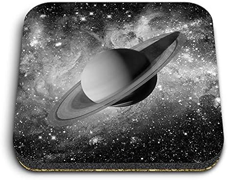 Destination 43484 - Imanes cuadrados de MDF - BW - Saturn Planet