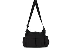 charlore Messenger Bags,Canvas Shoulder Tote Bags with Multiple Pockets,Large Hobo Crossbody Bag for Women and Men