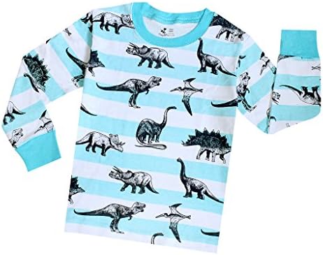 CoralBee Boys Dinosaurs Pajamas Children Christmas Cotton Clothes Gift Set PJS Size 2 To 10 Years