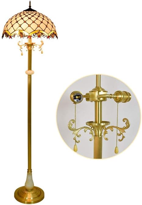 UWY Stehlampe aus reinem Kupfer, Stehlampen für Wohnzimmer mit