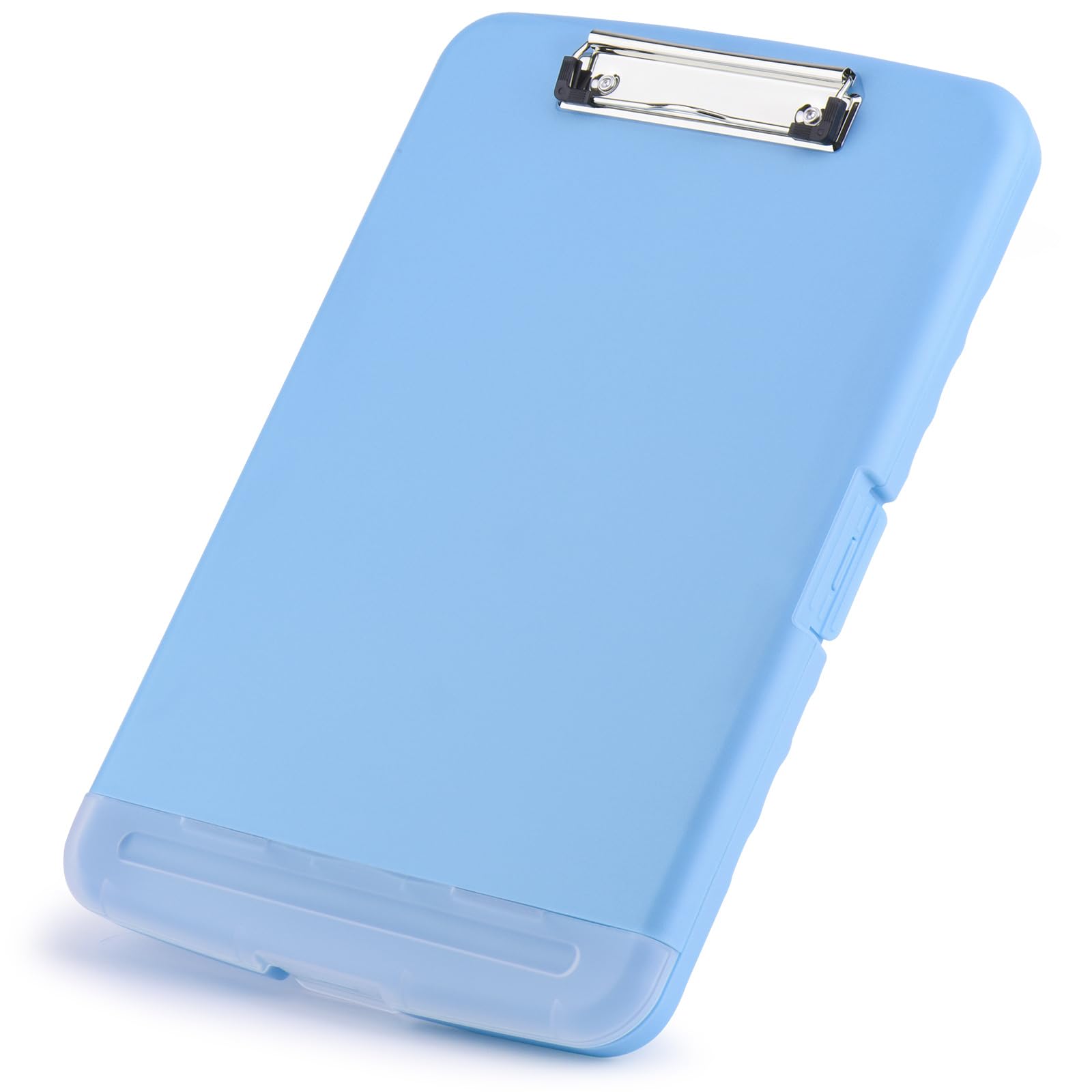 ZCZN A4 Clipboard with Storage, Plastic Clipboard Folder with Separate Pen Compartment, Light Blue — image 1